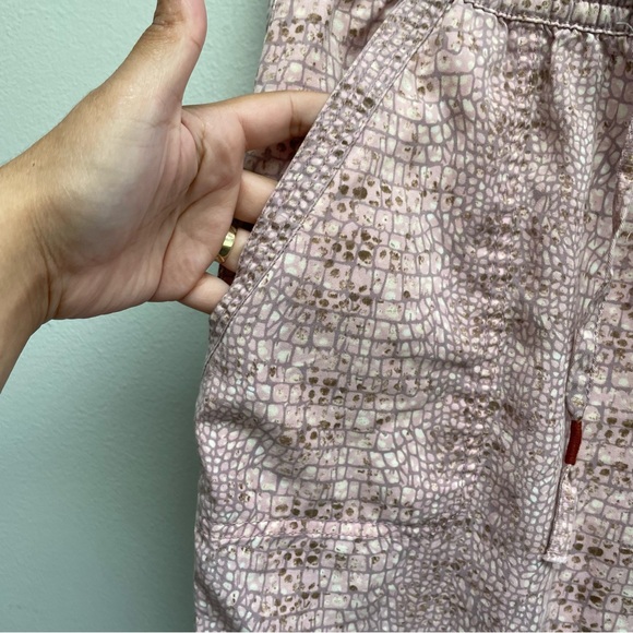 Anthropologie jogger pants snake python print pockets drawstring orange small - Picture 7 of 11